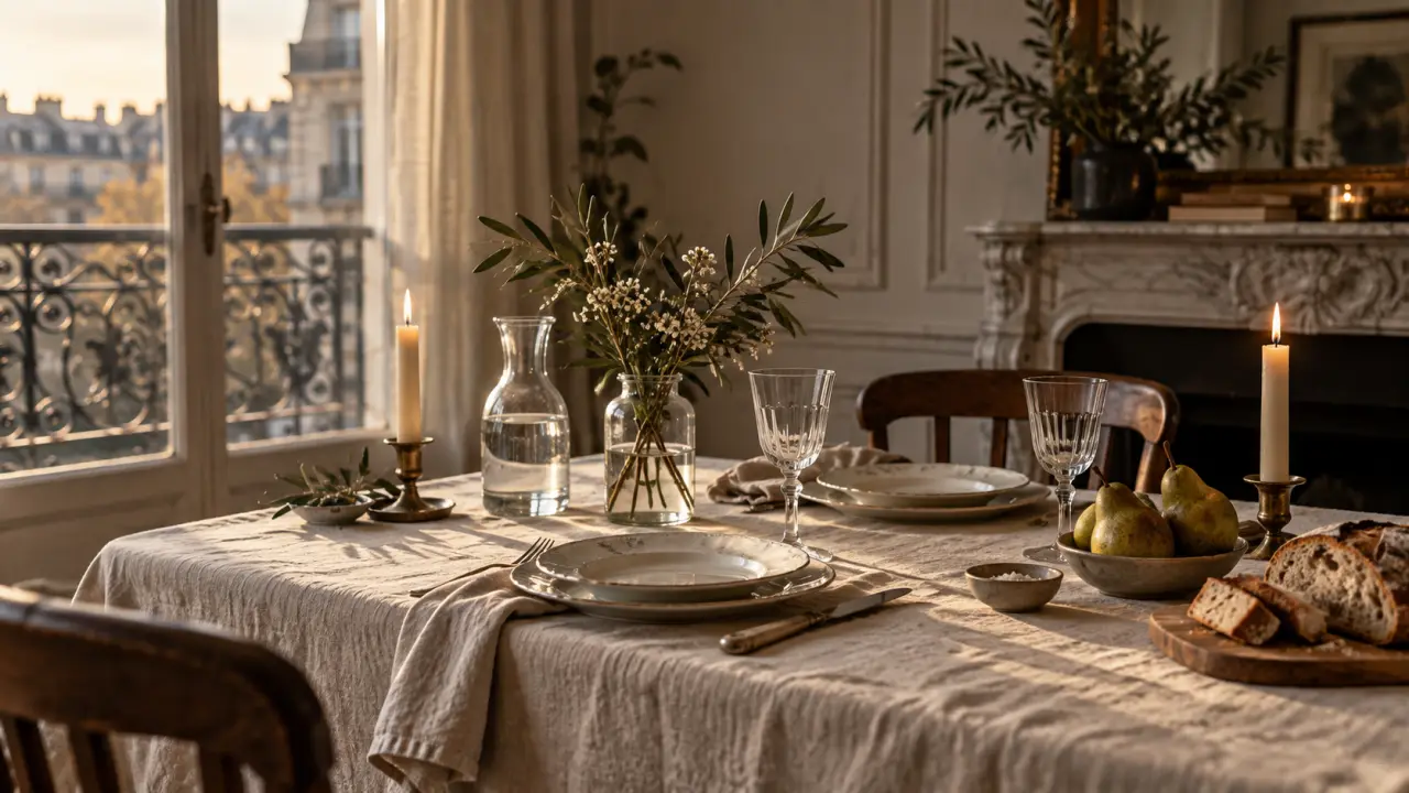 Table élégante préparée pour recevoir des invités à petit budget