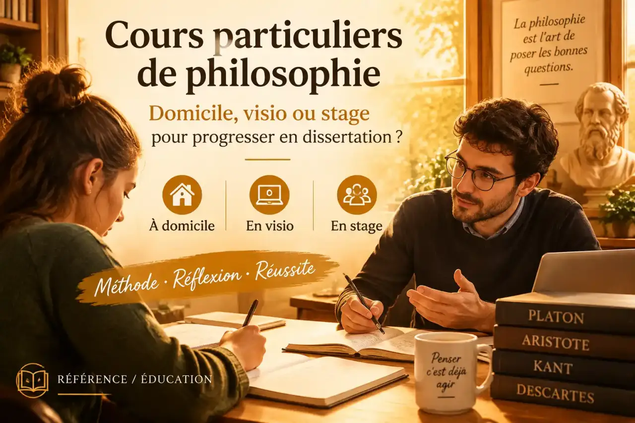 Cours particuliers de philosophie : domicile, visio ou stage pour progresser en dissertation ?