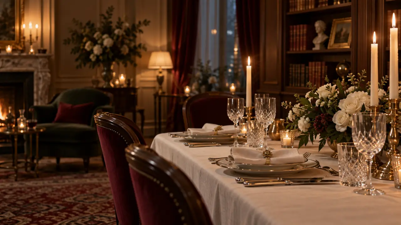 Table élégamment dressée pour un dîner mondain