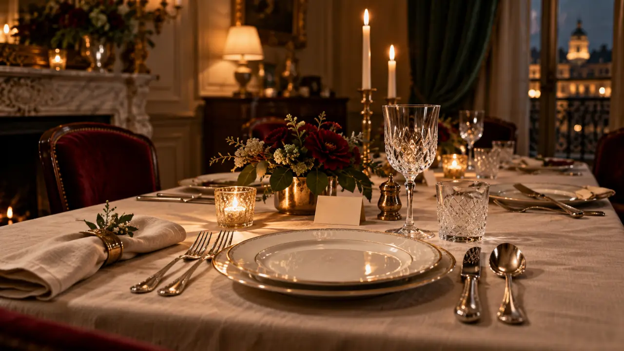 Table élégamment dressée pour un dîner raffiné