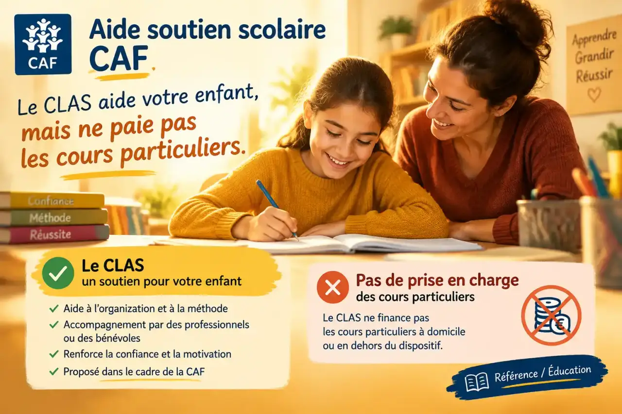 Aide soutien scolaire CAF : le CLAS aide votre enfant, mais ne paie pas les cours particuliers