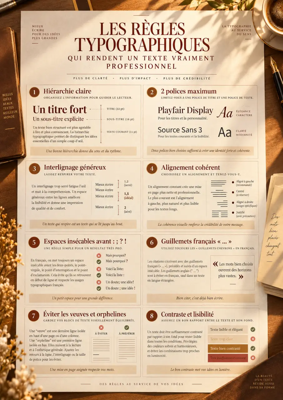 Les règles typographiques qui rendent un texte vraiment professionnel