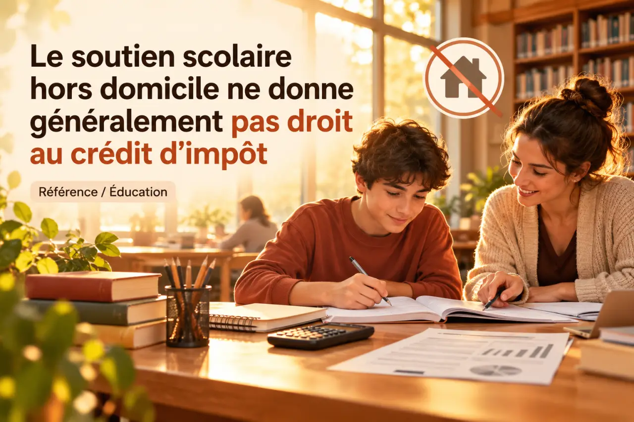 Le soutien scolaire hors domicile ne donne généralement pas droit au crédit d’impôt