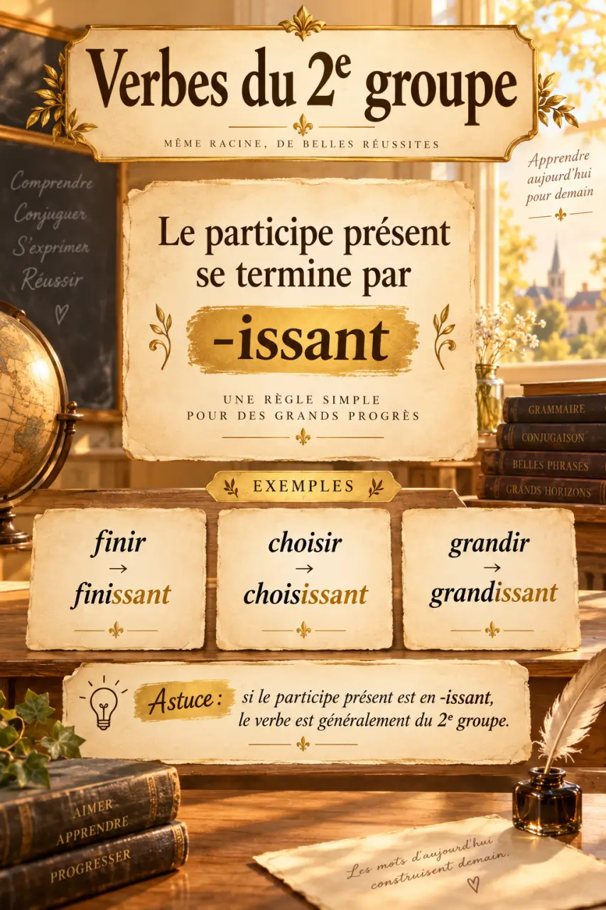 Verbe du 2e groupe : le participe présent en -issant donne la bonne réponse