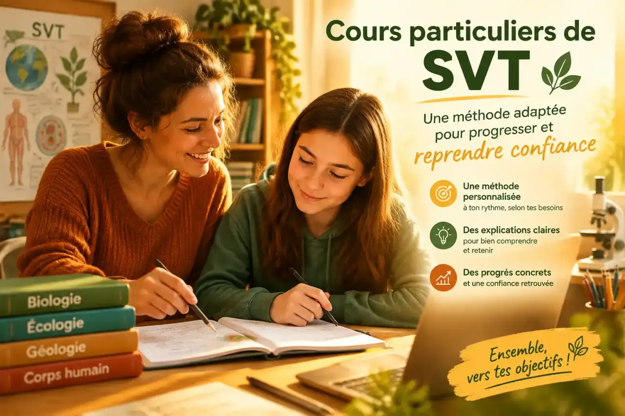 Cours particuliers de SVT : une méthode adaptée pour progresser et reprendre confiance