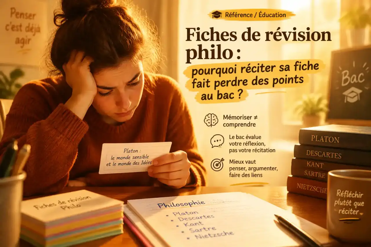 Fiches de révision philo : pourquoi réciter sa fiche fait perdre des points au bac