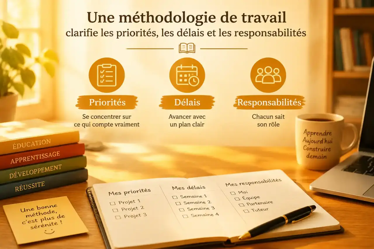 Une méthodologie de travail clarifie les priorités, les délais et les responsabilités