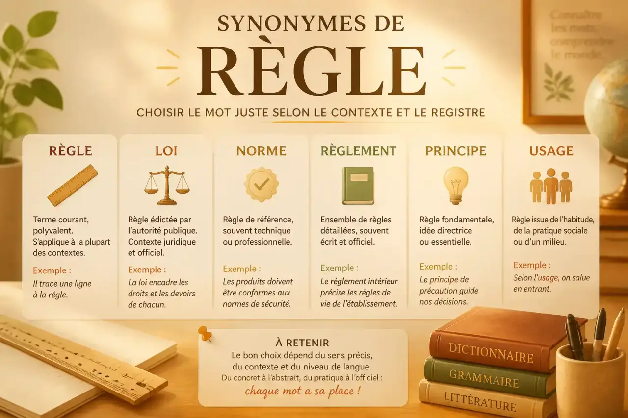 Synonymes de règle : choisir le mot juste selon le contexte et le registre